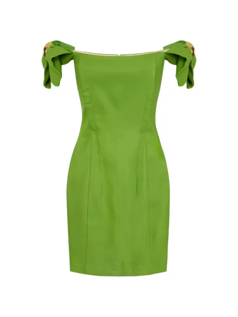 Elisabetta Franchi linen-blend mini dress Green AB96862E2