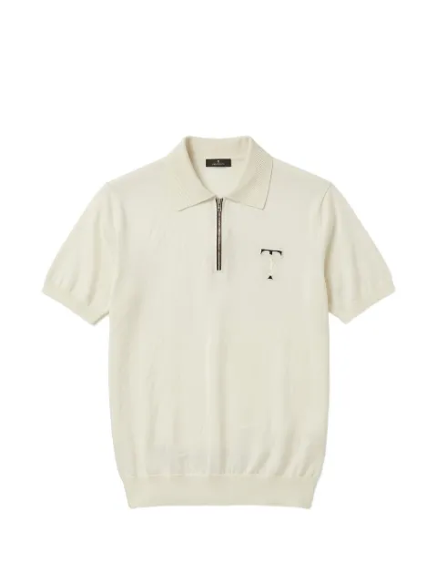 Tombolini quarter-zip logo-embroidered polo shirt Neutrals WMZBZMFLU020SS23
