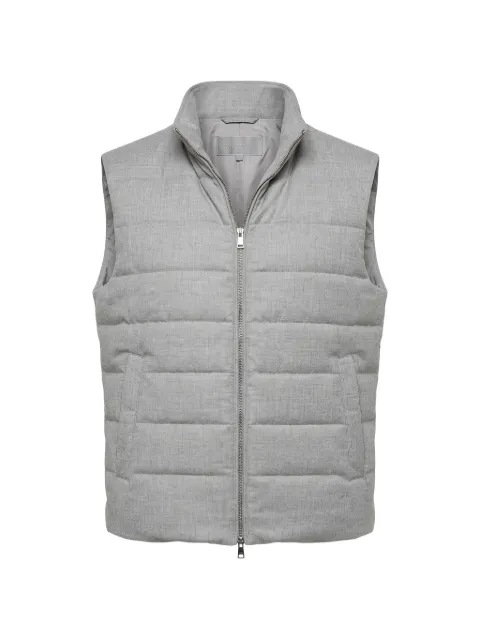 Tombolini zip-up quilted gilet Grey SG01IRP3U800