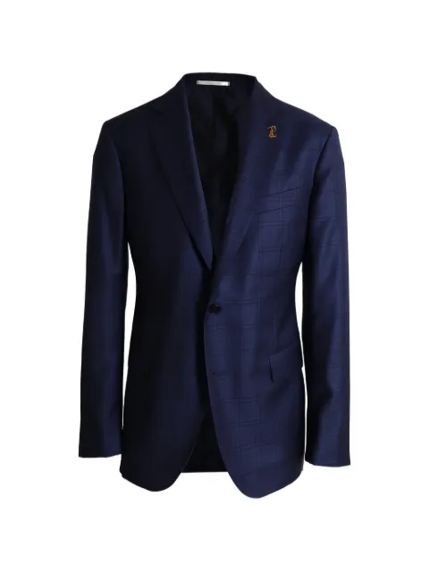 Pal Zileri Vicenza single-breasted checked wool blazer Blue X32CZ222LG860