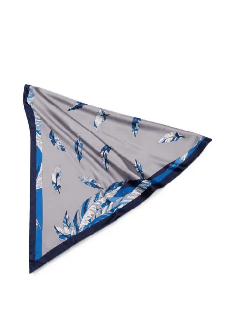 Lancel feather-print scarf Grey A09221HRTU