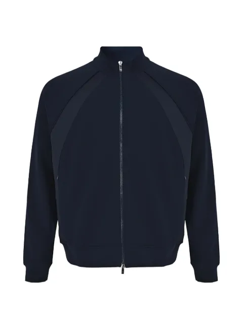 Pal Zileri panelled zip-up cotton sweatshirt Blue 9A3MFG249PJ767