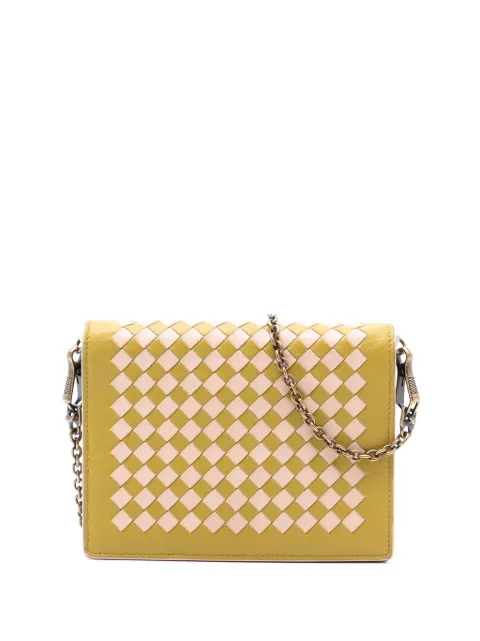 Bottega Veneta Pre-Owned 2012-2026 Nappa Intrecciato Wallet on Chain crossbody bag Yellow JN9DKUUNA2KNH448