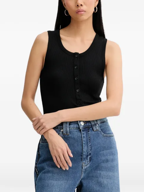 MUNTHE Boma ribbed-knit henley tank top Black 247112824769
