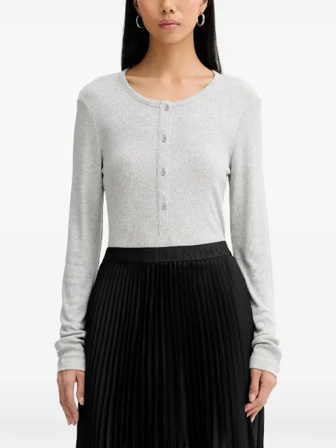 MUNTHE Grace ribbed-knit long-sleeved T-shirt Grey 247112324769