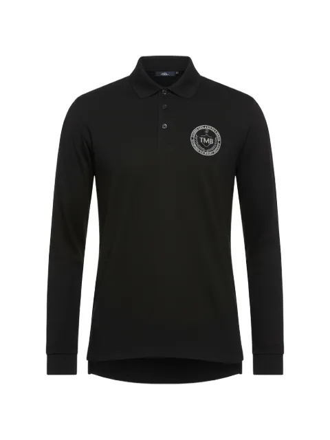 Tombolini logo-patch long-sleeved polo shirt Black WJ26ZJDZU900SS23