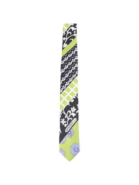 Lanvin floral patchwork tie Green AMSACCV11SPWP26