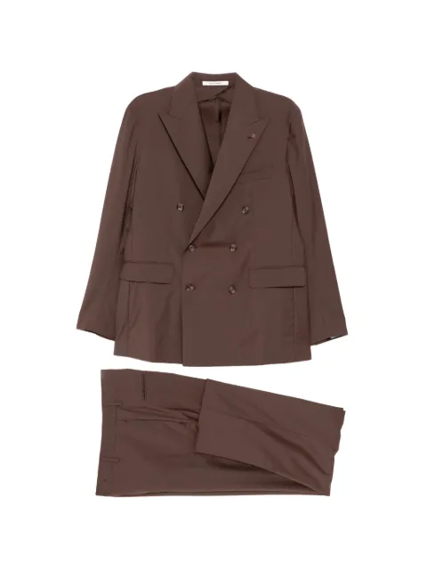 Tagliatore wool double-breasted suit Brown 2SNY10BNTPE550061UM1166