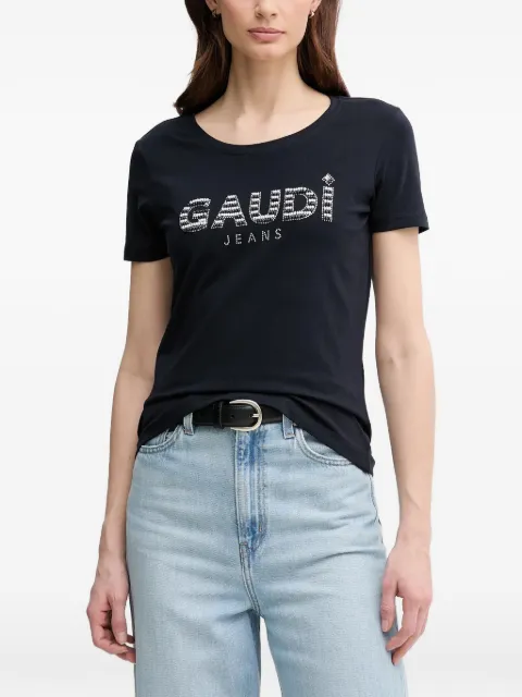 Gaudi beaded-detail round neck T-shirt Blue 511BD64021