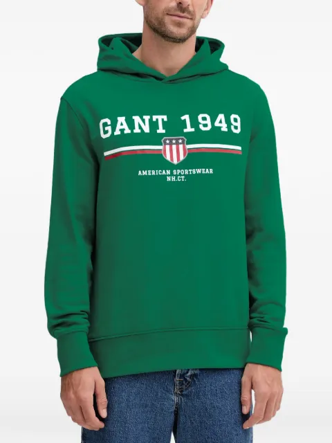 Gant logo-print hoodie Green 2067042