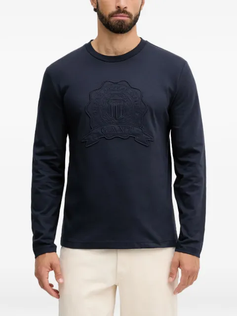 Gant embroidered-logo long-sleeve T-shirt Blue 2003363