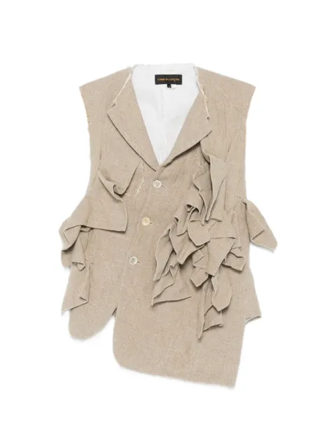 Comme Des Garçons ruffled sleeveless jacket Neutrals GQJ013