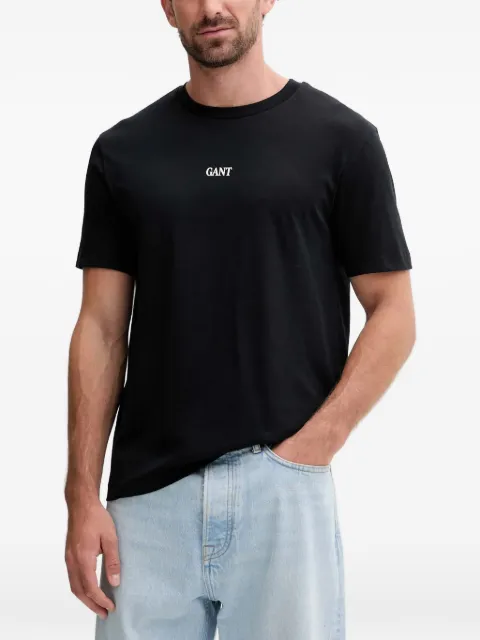 Gant logo-embroidered T-shirt Black 2003362
