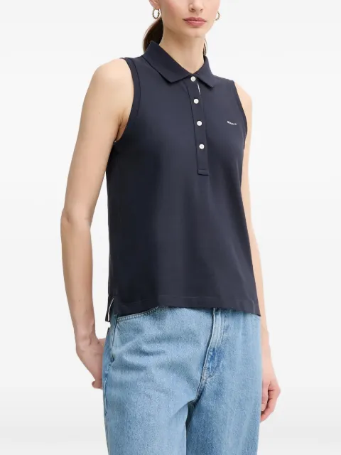 Gant buttoned sleeveless polo top Blue 4200560