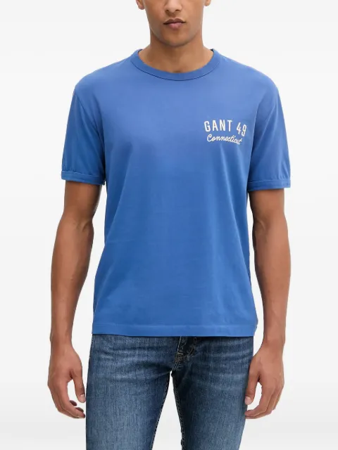 Gant logo-print crew-neck T-shirt Blue 2003314