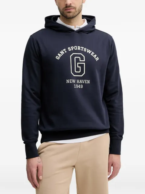 Gant graphic-print hoodie Blue 2067033