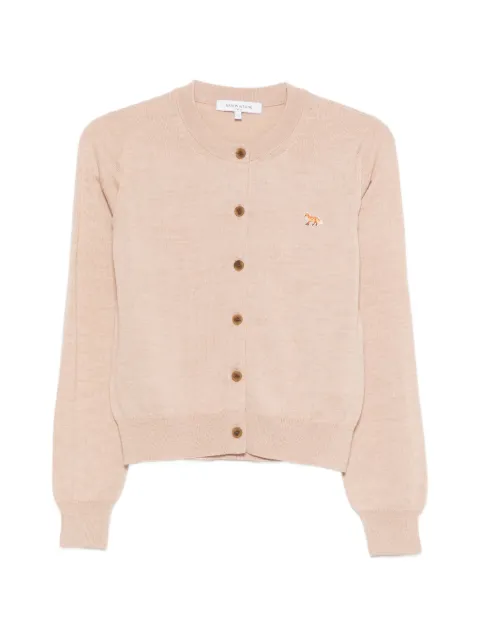 Maison Kitsuné fox-embroidered button cardigan Neutrals PW00502KT1181