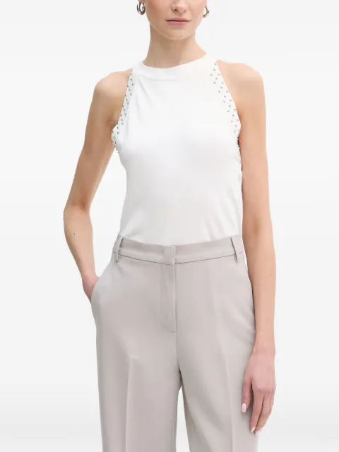 FRACOMINA studded racerback top White FR26ST4003K42101