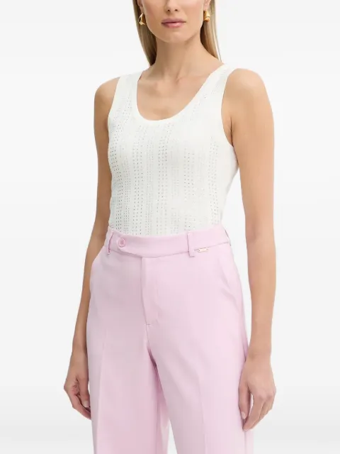 FRACOMINA rhinestone-embellished ribbed-knit top White FR26ST4005K524R9
