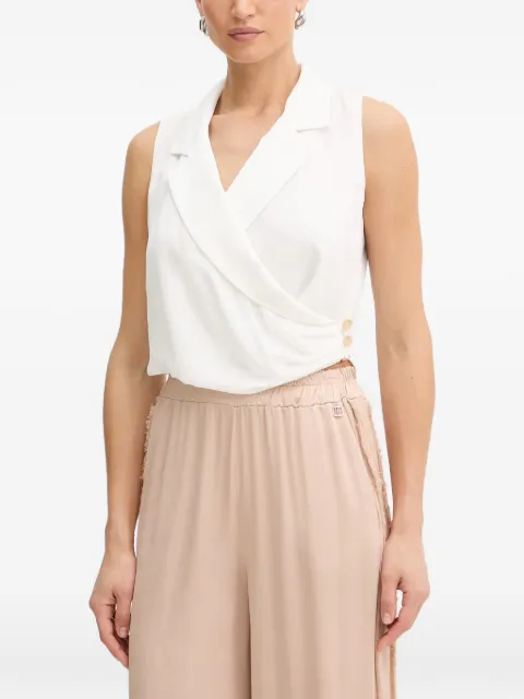 FRACOMINA collared wrap top White FR26ST2018W41201