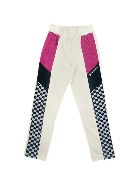Palm Angels colour-block checkered track pants Neutrals PMBD034G22FAB00011001