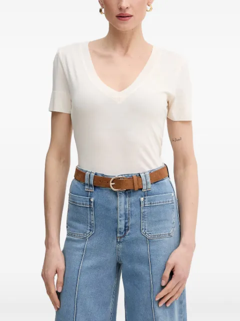 Mos Mosh V-neck short-sleeve T-shirt Neutrals 161010