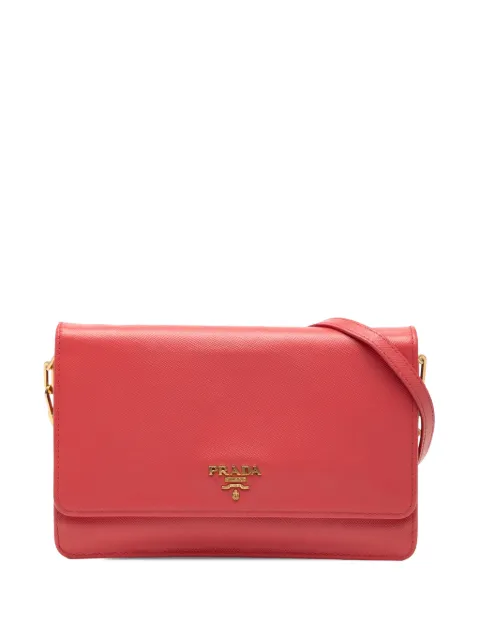 Prada Pre-Owned 2013-2025 Saffiano Lux Wallet On Chain crossbody bag Pink 3Y45V0OFEL93NOKN