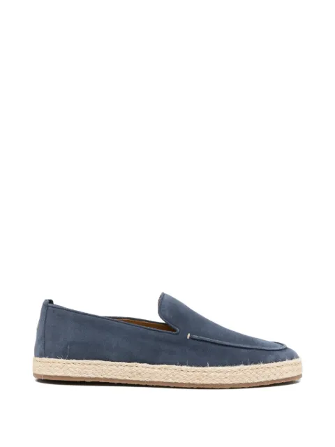 Henderson Baracco braided-midsole suede loafers Blue PALAUSDZFFR