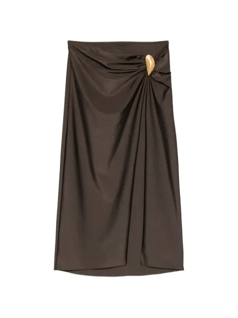 SIMKHAI gathered embellished midi skirt Brown 2263053SW
