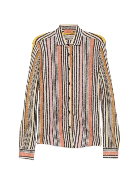 Missoni striped metallic-thread shirt Brown DS26SJ0ZBR0158