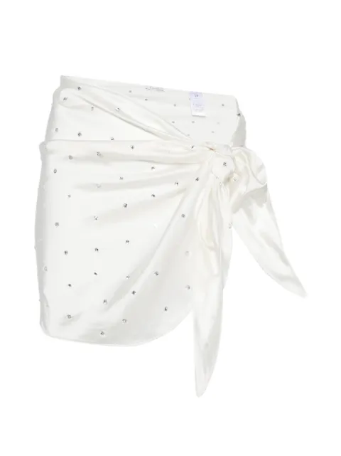 Oséree crystal-embellished wrap-design pareo White BGOF268