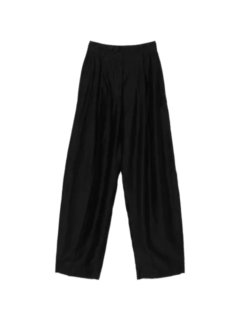 THELATEST Billie crinkled-effect trousers Black TLWD3111T0161ABTP