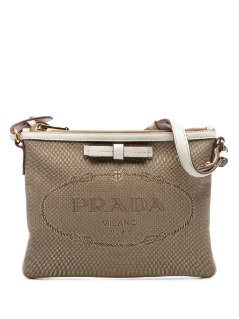 Prada Pre-Owned 2000-2012 Canvas Canapa Logo Bow crossbody bag Brown AQDYVBUAE0LZ1XGI