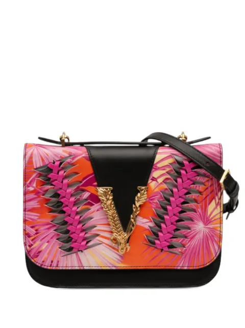 Versace Pre-Owned 2010-2025 Calfskin Jungle Weave Virtus satchel Black 9YVI05AYF215K3BS