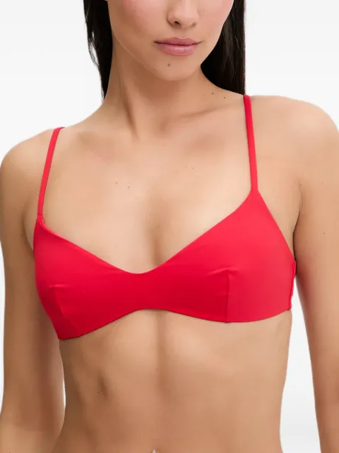 MC2 Saint Barth logo-clasp bikini top Red MAY0001