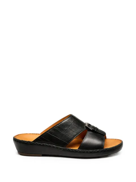 Doucal's croc-effect buckle-fastening sandals Black DU1110CECCPF990DN00