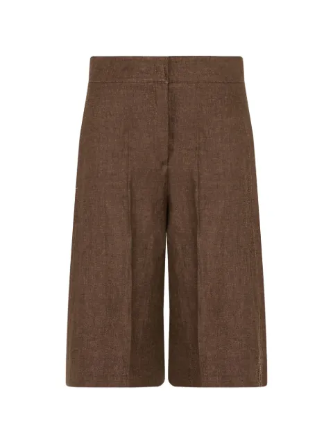 slowear pressed-crease wide-leg shorts Brown 171954D7058