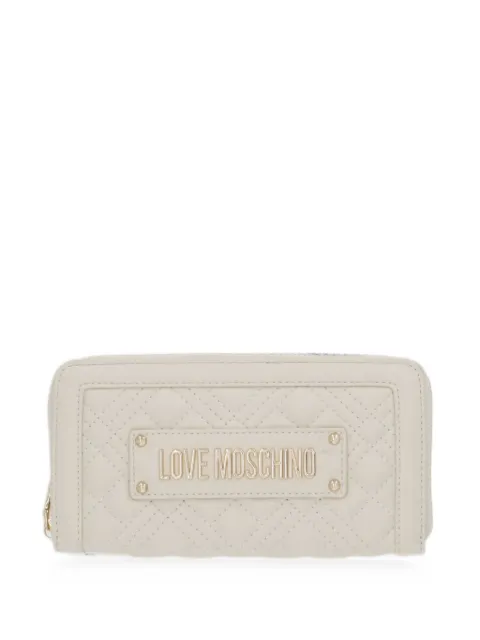 Love Moschino quilted logo-plaque wallet Neutrals JC5600PP1OLA0