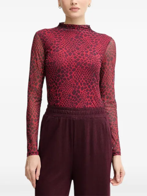 Marc Aurel patterned long-sleeved top Red 7696700173891