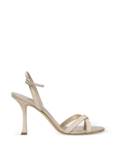 Jimmy Choo 90mm Elsy heeled sandals Neutrals ELSY90GQILIGHTSOFTGOLD