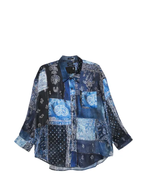 R13 patchwork bandana-print cotton shirt Blue R13WR004R805B
