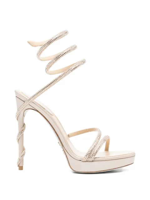 René Caovilla Margot embellished-spiral heeled sandals Neutrals C12597120R001V104