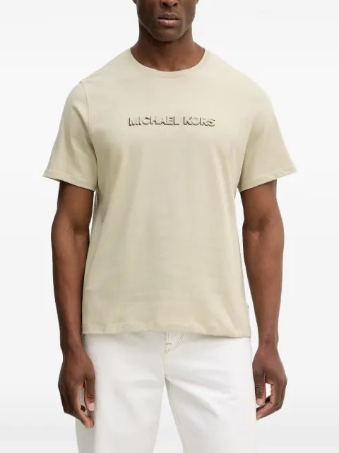 Michael Kors logo-lettering T-shirt Neutrals CF552SJ1V2