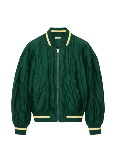 LOEWE crinkled bomber jacket Green S540Y02XCV