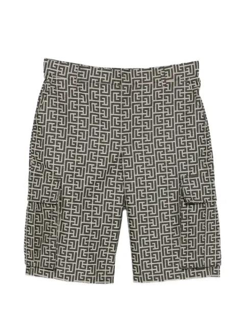 Balmain Monogram cargo shorts Black GH1PA180XL74