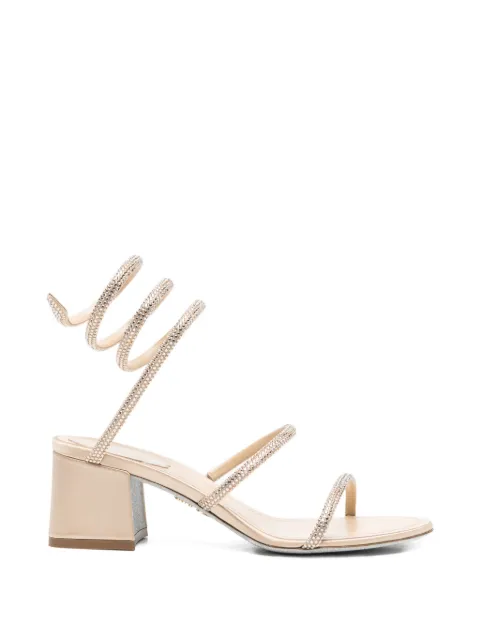 René Caovilla Cleo embellished spiral-strap sandals Neutrals C12703050R001V104