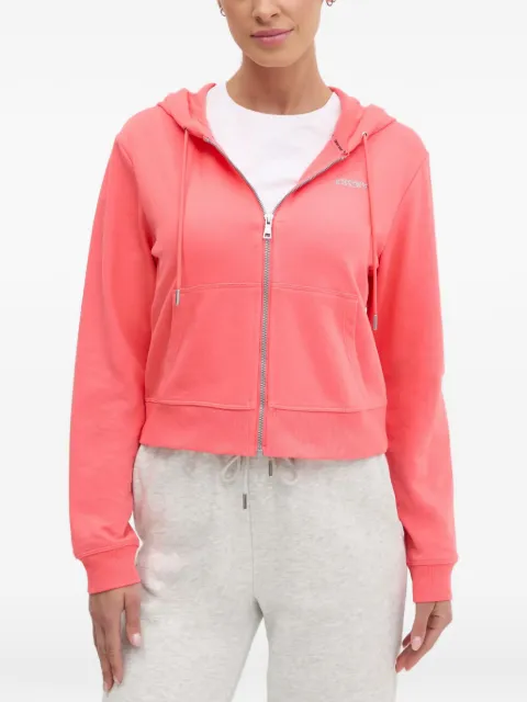 DKNY drawstring zip-up hoodie Pink DP5J9588