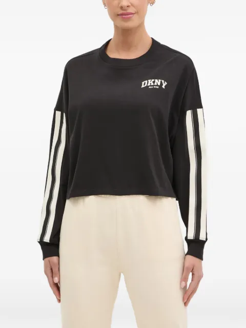 DKNY striped-sleeve sweatshirt Black DP5T1226