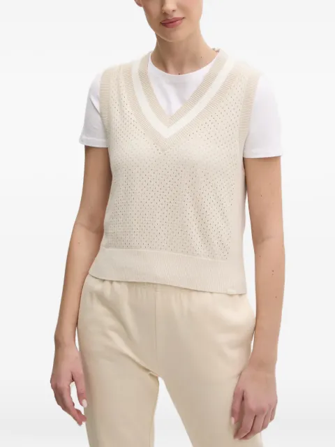 DKNY perforated V-neck vest Neutrals DP5R6021