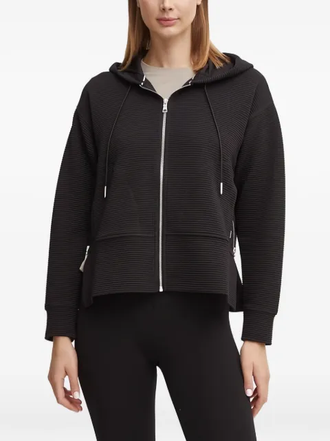 DKNY ribbed zip hoodie Black DP4J9312